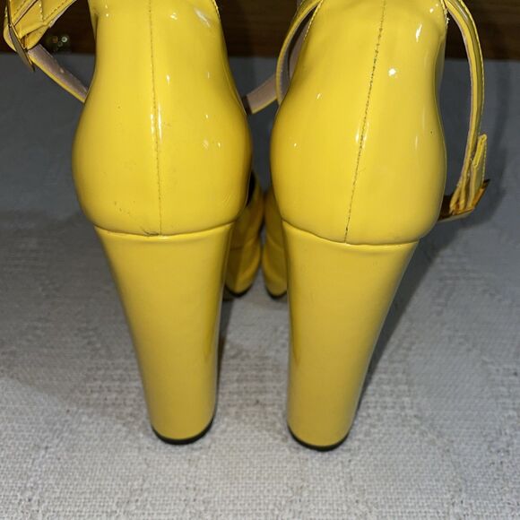 Paraiso Women’s Platform Dress Shoes Size 35 U.S. 5 M Yellow Leather Going Out - Picture 10 of 12